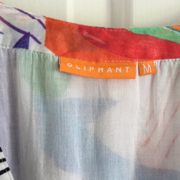 Oliphant ruffle neck maxi dress in papaya floral print M - Picture 8 of 13